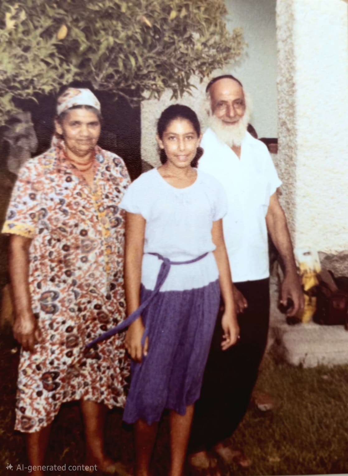 Michelle as a child with her Yemenite grandparents in Israel